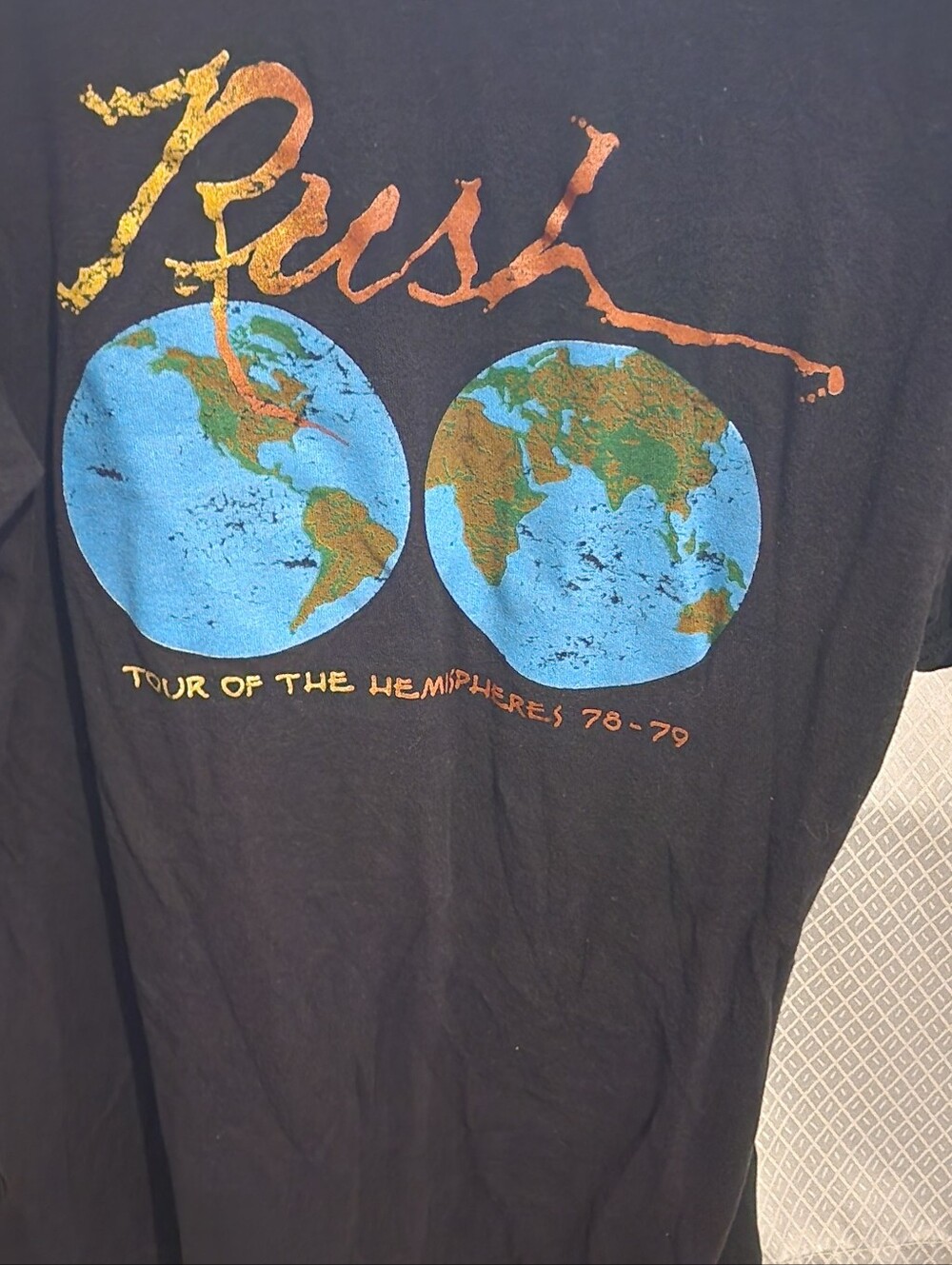 Rush Black Graphic Tour T-Shirt - 'Tour of the Hemispheres'